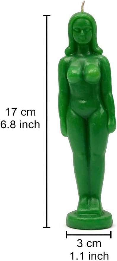 Green Female Body Candle – Abundance, Prosperity & Growth Candle for Manifestation, Success & Balance – Goddess Figure Spiritual Decor Gift
