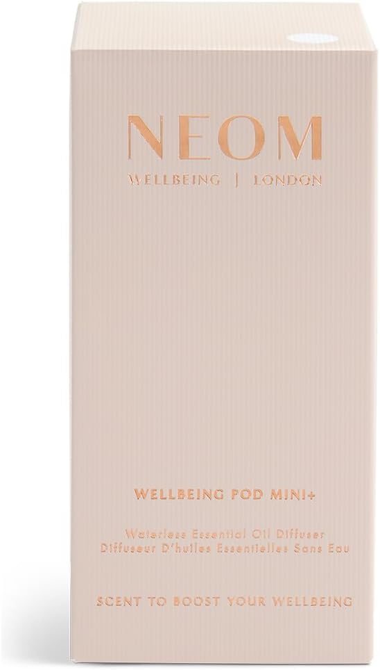 NEOM Wellbeing Pod Mini+ Essential Oil Diffuser, White I Waterless and Wireless I Portable & Versatile - car, Office or Home I Up to 125 Hours of Natural Fragrance use per Charge