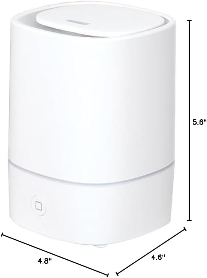 Pure Essential Oil Works Sensei LED Ultrasonic Aroma Diffuser, 150ml Essential Oil Diffuser with Cool Mist, 7 Color Changing Lights, Auto Shut-Off, White