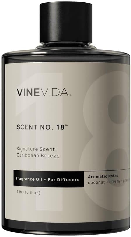 VINEVIDA Caribbean Breeze Fragrance Oil for Cold Air Diffusers - (16 Fl Oz) - Essential Oils for Diffuser Oil Refill & Air Freshener Room Spray