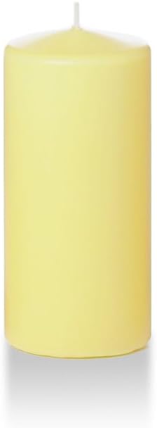 yummi 3" x 6" Buttercup Yellow Round Pillar Candles - 3 per Pack
