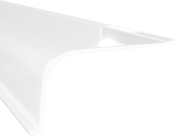 KASTLITE Curved Under Cabinet Light Cover Replacement | Smooth White Acrylic Undercabinet Lens Diffuser | 33" L x 2" W x 1" H | Filters Under Counter Lights for Kitchen, Bathroom & Vanity | Shape A