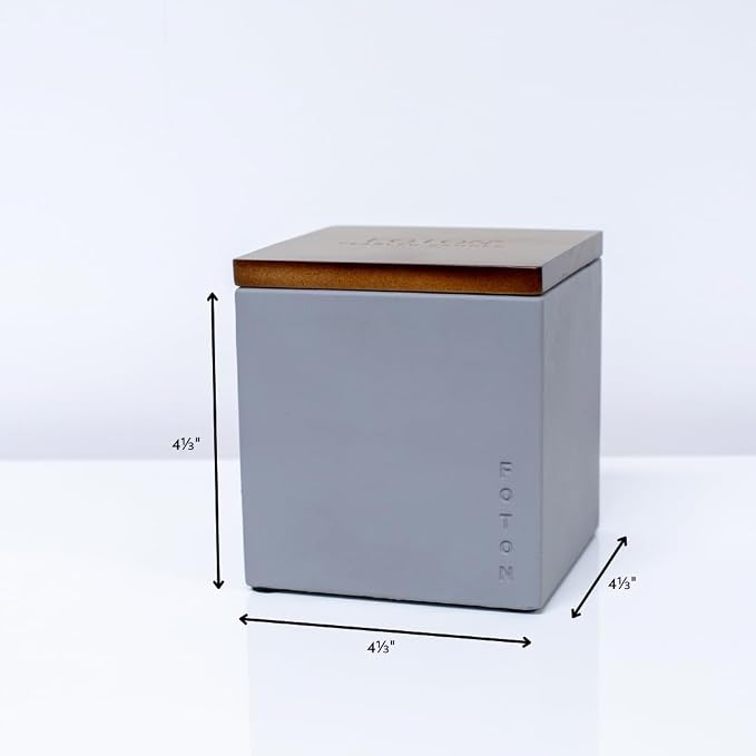 Foton Pearled Candle Multipack Le Cube Concrete Vase Set (2 x 16 Oz) - Lavender Love Scented - Refillable Jar Scented Candle Sand with 15 Wicks Each - Natural Non-Toxic Decorative Candles for Home