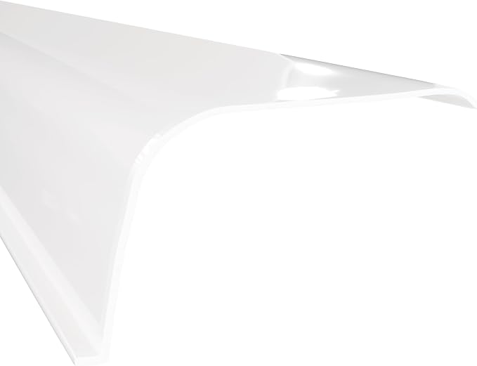 KASTLITE Curved Under Cabinet Light Cover Replacement | Custom Length White Ribbed Acrylic Undercabinet Lens Diffuser | 2-3/4"W x 1-1/2"H | Kitchen Bathroom Vanity Undercounter Lights | Shape E