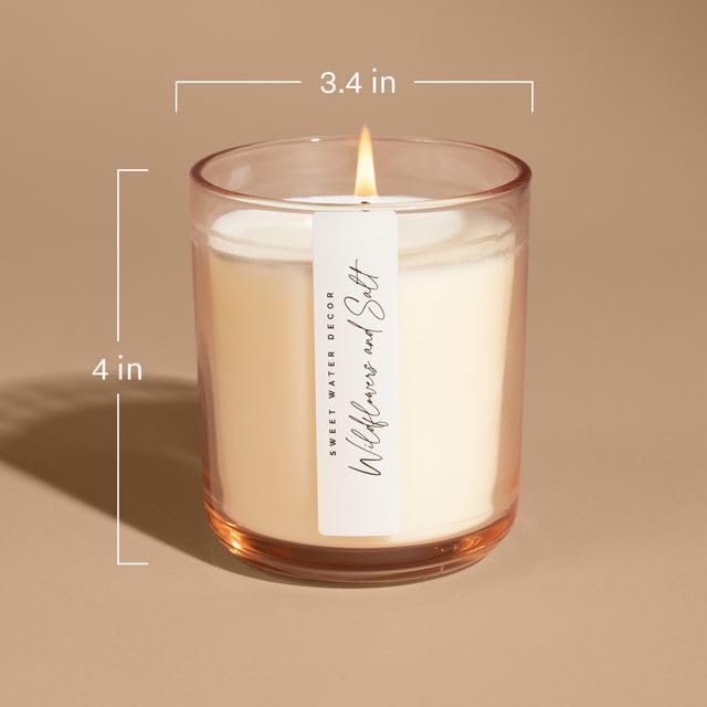 Sweet Water Decor Christmas Tree Candle - Spruce, Pine Needles and Evergreen Candles Scented Soy Candles for Home - Christmas Candle 12oz Sandstone Jar, 50+ Hour Burn Time, Made in The USA