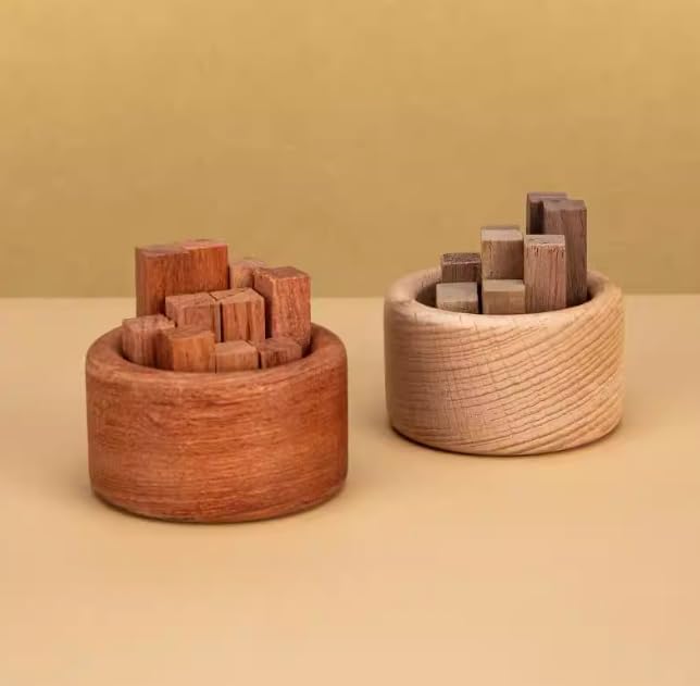 Passive Diffuser,3 Set of Wood Diffuser for Essential Oils,Car Fragrant Small Aromatherapy Diffuser Woodpile Shaped for Home Office Decoration,Black Walnut,Beech, Pear Wood
