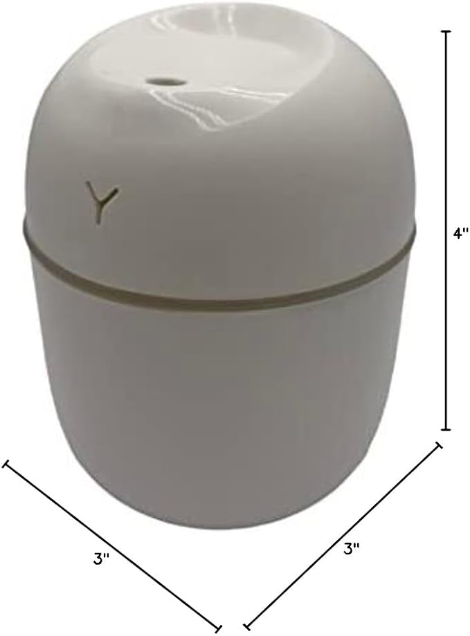 Wild Essentials 220ml Cool Mist Essential Oil Diffuser/Humidifier, Aromatherapy, Nightlight, Portable, USB Power, Auto Off, Room, Office, Car (White)