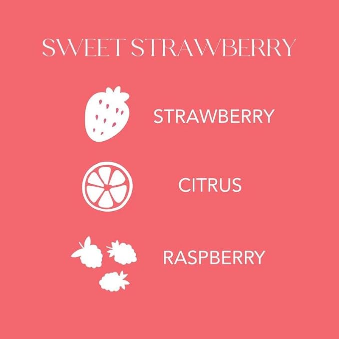 DW Home Sweet Strawberry Scented Candles, 9 oz Single Wick Medium Jar, Up to 33 Hour Burn Time, Strong Long Lasting Fruity Fragrance, Gifts for Men & Women