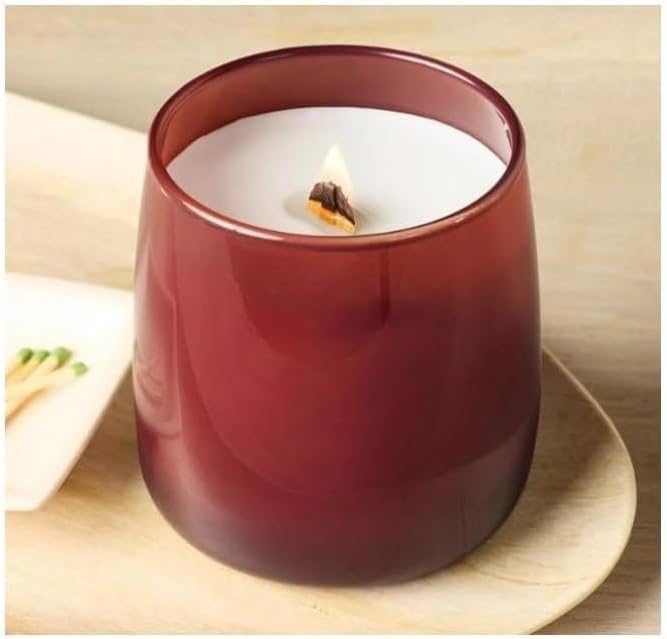 YR BH&G – Luxury Scented Candle, Red Lava Citrus, 14.5 oz Wooden Wick Jar