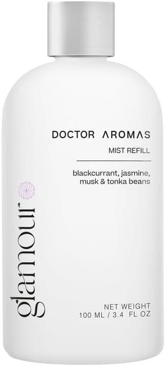 Doctor Aromas Oil Diffuser Essential Oil Blend Refill – Premium Aromatherapy & Home Fragrance, Scent of Blackcurrant, Jasmine, Musk & Tonka Beans, 3.4 fl oz (100 ml) (Glamour)