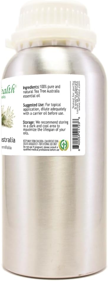 Tea Tree (Australia) Essential Oil – 16 fl oz (473 ml) Aluminum Bottle w/Plug Cap – 100% Pure Essential Oil – GreenHealth