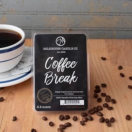 Milkhouse Candle Company Coffee Break Soy Wax Melts - Fresh Brewed Coffee | Roasted Beans | Sweet Cream Scented - 5.5 oz, Hand-Poured, Made in the USA