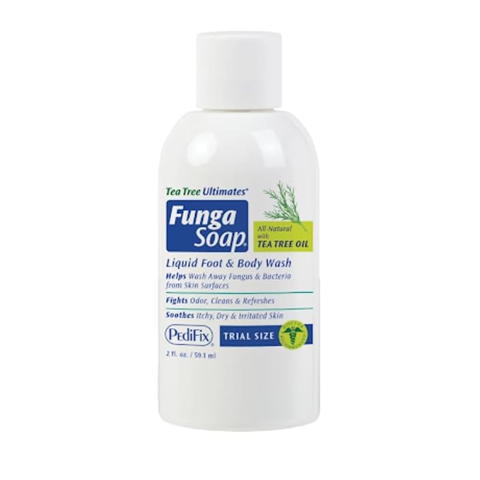 Pedifix FungaSoap® Tea Tree Oil Foot & Body Wash – 2 oz (Travel Size) – Small Bottle for Itchy Skin, Odor & Fungus Care – Perfect for On-the-Go Use – Same Formula as Larger Sizes