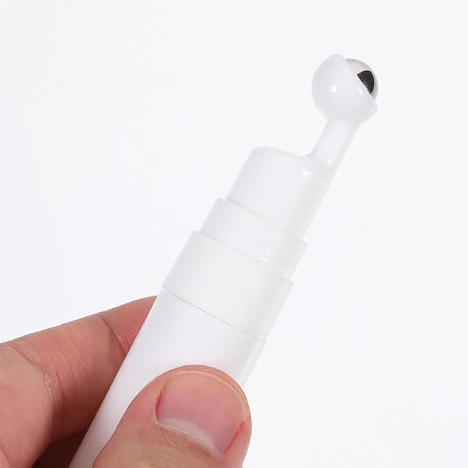 Didiseaon 4pcs Essential Oil Roller Bottle 5 ML White Refillable Perfume Container Travel Size Eye Cream Dispenser Stainless Steel Ball Skin Care Massage Tool Women Daily Morning Kit 3.6 Inches