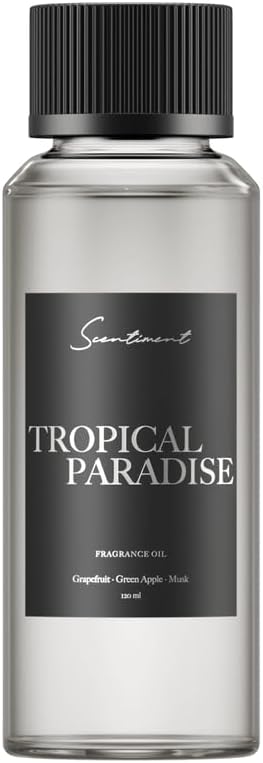Scentiment Tropical Paradise Diffuser Oil - Premium Hotel Scent with Notes of Grapefruit, Green Apple & Musk Home Scent, Hotel Fragrance Oil Diffuser Refill - 4.06 fl oz (120 mL)