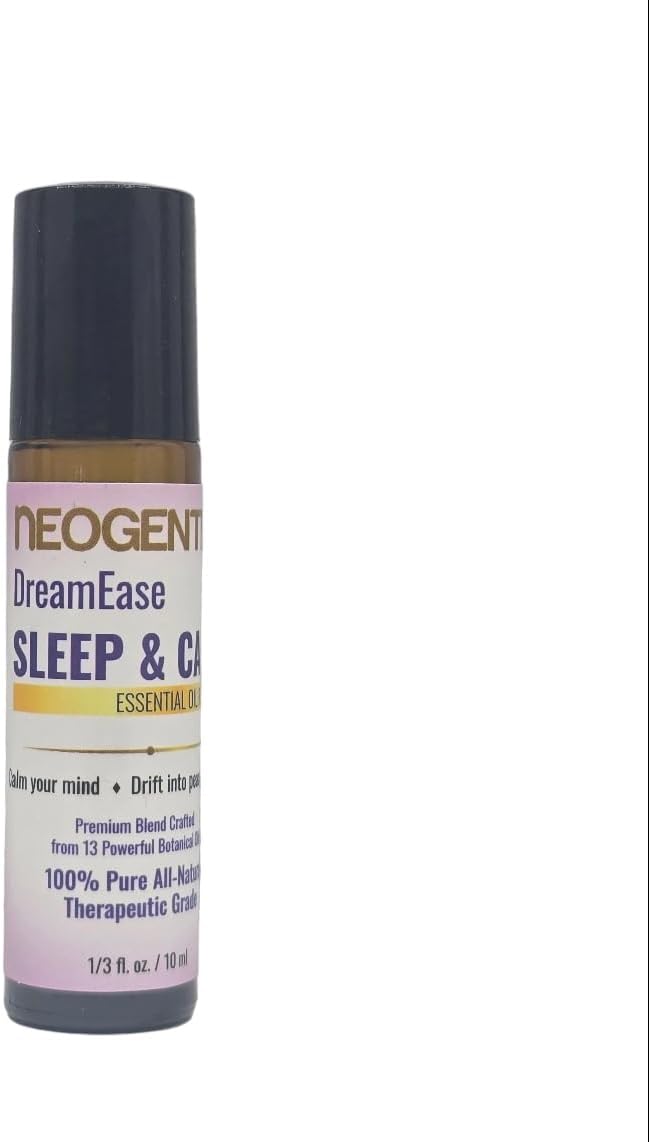 DreamEase Sleep and Calm Essential Oil Roll-On –Crafted from 13 Pure Botanical Oils – Nighttime Relaxation Aromatherapy – 10 mL