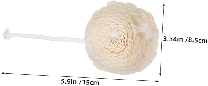 NOLITOY Diffuser Mixed Sola Flowers, Natural Material Cotton Reed Wood Flowers Decorative Refill Wood Diffuser with Rope