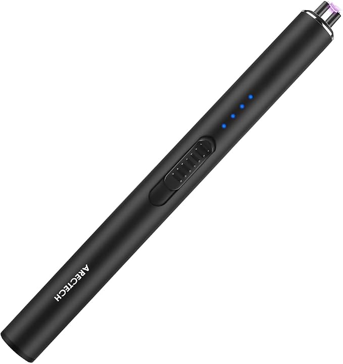 ARECTECH Electric Candle Rechargeable Lighter Arc Plasma Lighters for Candle Kitchen Camping Christmas Type-C Black