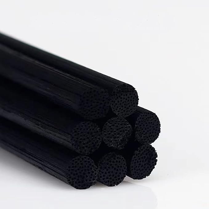 100PCS Reed Diffuser Sticks,10 Inch Natural Rattan Wood Sticks,Reed Sticks,Essential Oil Aroma Diffuser Replacement Sticks for Aroma Fragrance (Black Color)