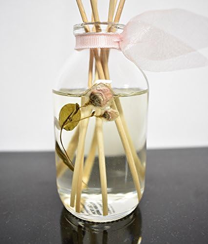 Pink Peony Reed Diffuser Set, Shelf Decor, Home Fragrance, Spa Scent | Peony, magnolia, and champagne profile, guest bath, decorative glass bottle, powder room, entryway, living room, office shelf