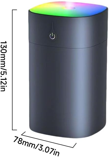 Portable Desktop Humidifier, 400ml Small Humidifier, Travel Fragrance Diffuser, Powered by USB, with LED Light and Automatic Shut-off Function (Grey)
