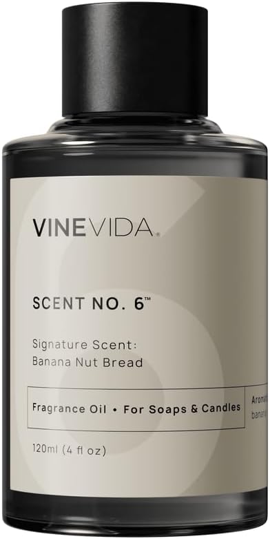 VINEVIDA [4oz] Banana Nut Bread Fragrance Oil for Soap Making Scents for Candle Making, Perfume Oils, Soy Candles, Bath Bombs, Massage Oil, Linen Spray Air Freshener, Laundry Balls Freshies