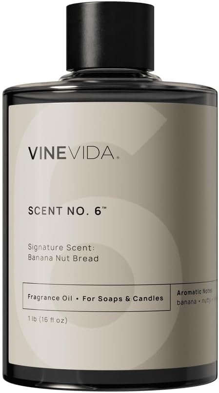 VINEVIDA [16oz] Banana Nut Bread Fragrance Oil for Candle Making Scents Soap, Perfume Oils, Soy Candles, Bath Bombs, Massage, Linen Spray Air Freshener, Laundry Balls Freshies, ARTS-FOBP-BANA-NUT-16
