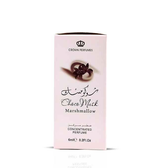 Al-Rehab Choco Musk Marshmallow Perfume Oil Roll-On - 6ml (0.2 oz) | Gourmand Fragrance with Strawberry, Marshmallow & Cocoa | Sweet, Fluffy & Addictive | Arabian Dessert Scent (Pack of 3)
