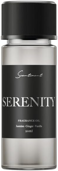 Scentiment Diffuser Oil – Serenity | Jasmine, Ginger & Vanilla | Soft, Warm & Relaxing Fragrance Oil for Cold Air Diffusers – 0.68 fl oz (20 mL)