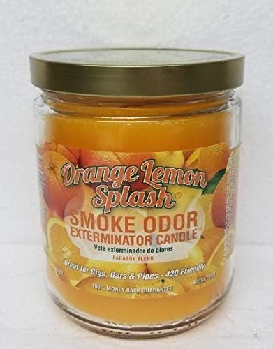 Smoke Odor Exterminator 13oz Jar Candles Orange Lemon Splash Assorted 6 Includes Cherry Bomb, Tropical Fiesta, Cool Cucumber & Honeydew, Coconut Grove & Mushroom Lounge.