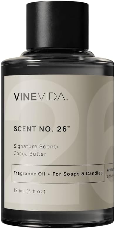 VINEVIDA [4oz] Cocoa Butter Fragrance Oil for Candle Making and Soap Making - Premium Candle Scents for Soy Candles