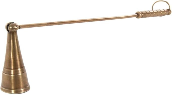 Alice Lane Antique Brass Candle Snuffer Home Collection – Refined Elegance with Elongated Thin Handle – Candle Wick Accessory – Flame Extinguisher