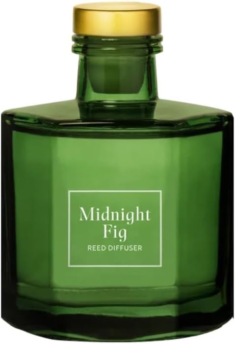 Bellevue Reed Diffuser, 6 fl oz Glass Filled Diffuser, Highly Concentrated Fragrances with Essential Oils, Home Fragrance, Scent:Midnight Fig