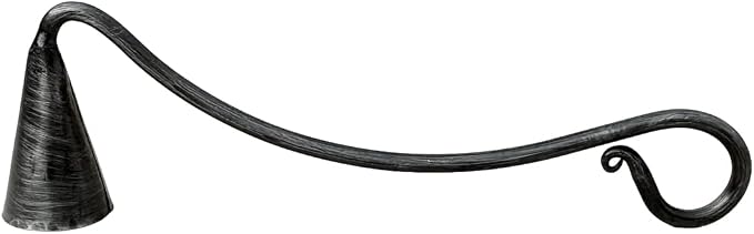 Living Ideas Hand Forged Wrought Iron Candle Snuffer - Handmade for Home, Classic Look, Black Antique Finish