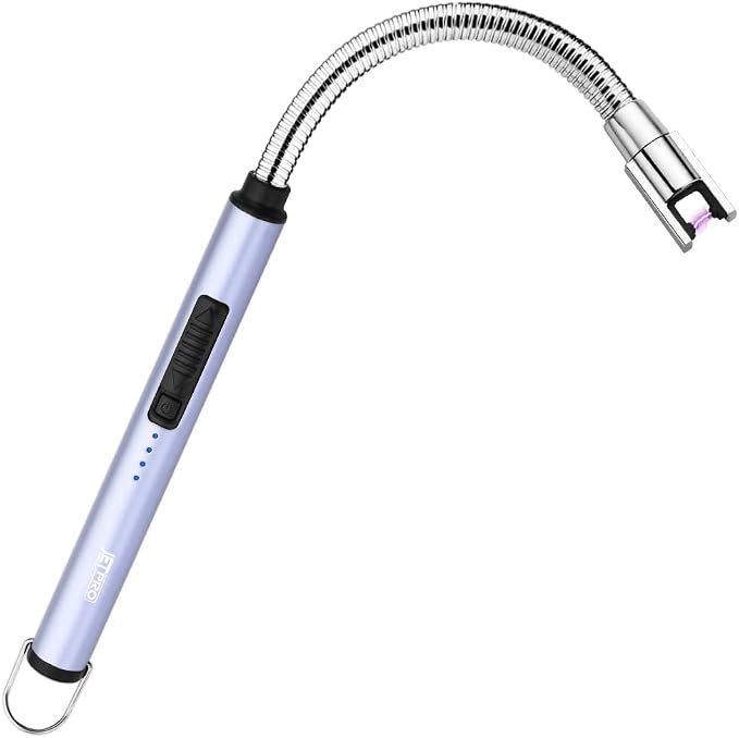 Candle Lighters USB Rechargeable Arc Electric Lighter with 360° Flexible Neck for Candle BBQ Camping (Blue)