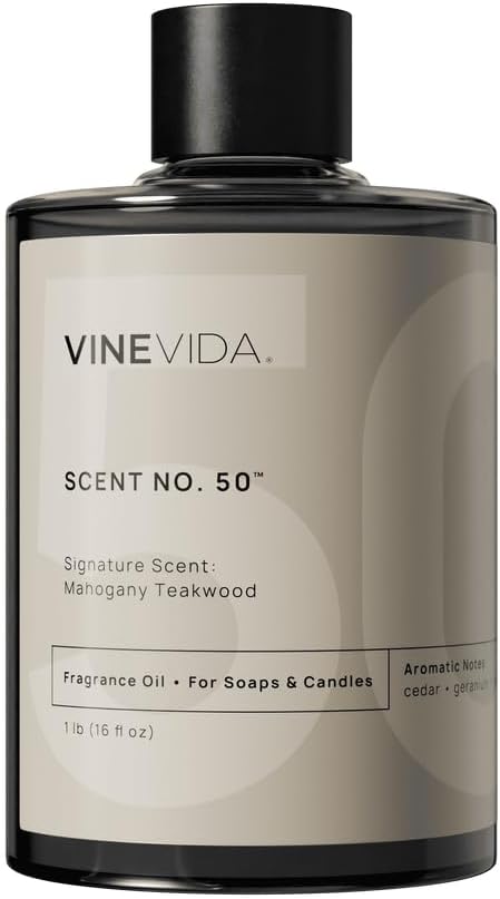 VINEVIDA [16oz] Mahogany Teakwood Fragrance Oil for Candle Making and Soap Making - Premium Candle Scents for Soy Candles