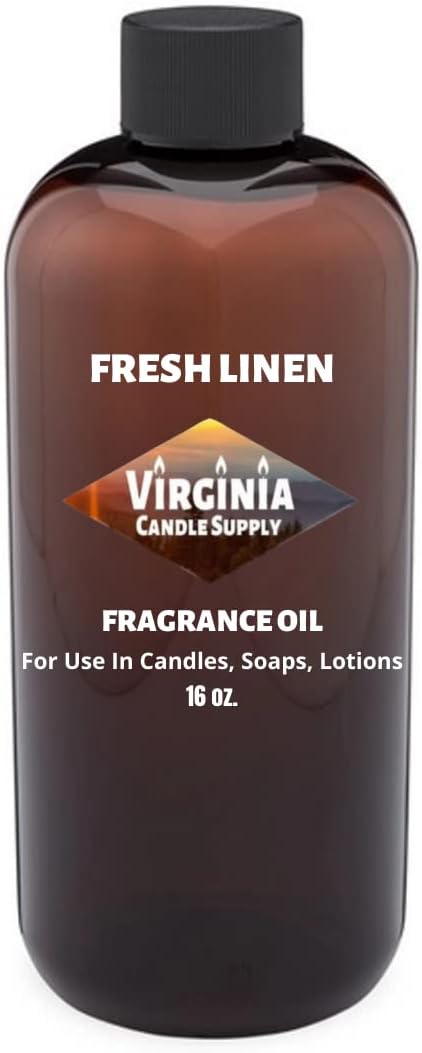 Fresh Linen Fragrance Oil (16 oz Bottle) for Candle and Soap Making, Tart Making, Room Sprays, Lotions, Car Fresheners, Slime, Bath Bombs, Warmers
