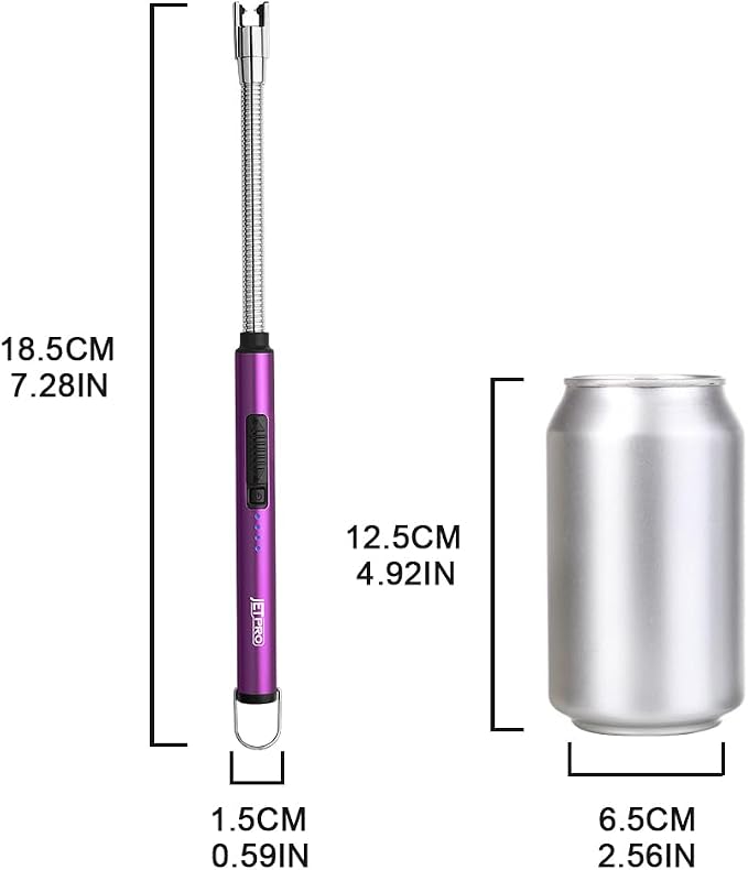 Candle Lighters USB Rechargeable Arc Electric Lighter with 360° Flexible Neck for Candle BBQ Camping (Purple)