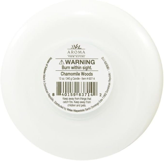 House of Velas, Aroma from Nature Wellness Collection Candle, 12 oz, 2 Cotton Wicks, Chamomile Woods, Large Painted Jar