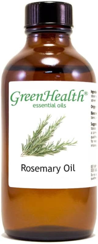 GreenHealth Rosemary Essential Oil 4 fl oz – 100% Pure & Natural – Undiluted Steam Distilled Aromatherapy Oil – Amber Glass Bottle for Diffuser, Candle Making, DIY & Home Fragrance