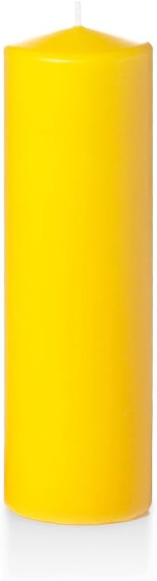 yummi 3" x 10" Bright Yellow Round Pillar Candles - 3 per Pack