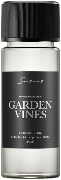 Scentiment Garden Vines Designer Collection Diffuser Oil – Aromatherapy Home Fragrance Oil, Luxurious Scent with Notes of Daffodil, Pink Peppercorn, Dahlia – 0.68 fl oz (20 mL)
