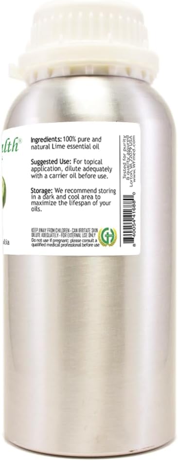 Lime Essential Oil - 16 fl oz - Aluminum Bottle - 100% Essential Oil - GreenHealth