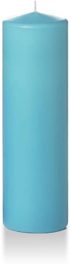 yummi 3" x 10" Caribbean Blue Round Pillar Candles - 3 per Pack