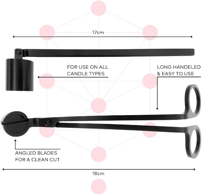 Candle Wick Trimmer and Candle Snuffer Accessory Set I Great Gift for Him or for Her (Black)