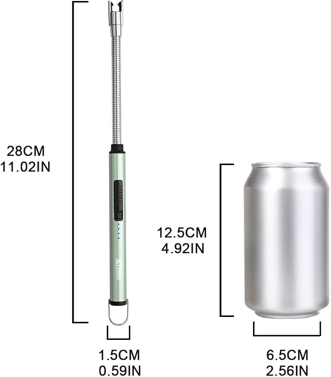 Candle Lighters USB Rechargeable Arc Electric Lighter with 360° Flexible Neck for Candle BBQ Camping (Green)