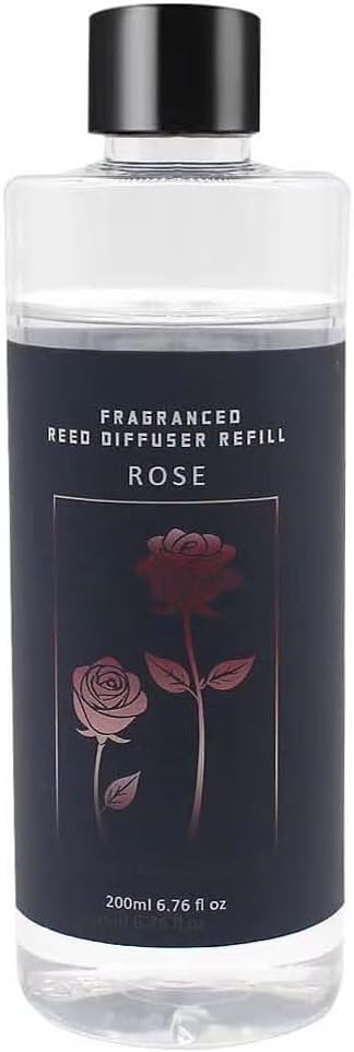 Scent Diffuser Oil Refill | 6.76 fl oz(200ml) Home Fragrance Defusers | Scented Aroma Essential Oil Reed Diffuser Rose 200ml