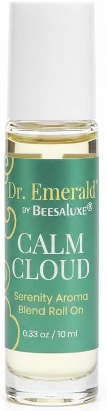 Dr. Emerald Calm Cloud Serenity Essential Oil Aromatherapy Roll On - Essential Oil Blend - Relax with Lavender, Vetiver, Sage, Petitgrain, Coriander, Geranium (10 ml / 0.33 oz, Calm Cloud)