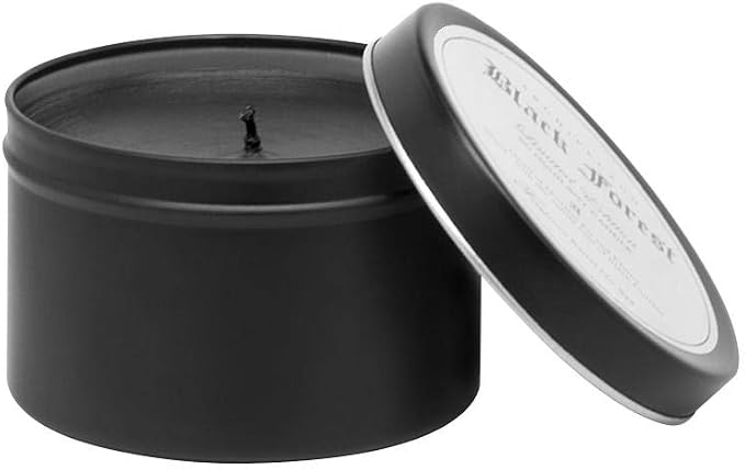 Archipelago Botanicals Black Forest Soy Wax Blend Travel Candle Tin, Dark Ebony Wood, Douglas Fir and Black Currant Scent, Clean Burning, Lead-Free Wick, 30 Hour Burn, 5.7 oz