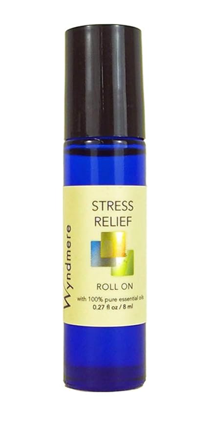 Wyndmere Stress Relief Aromatherapy Roll-On — Pure Essential Oils Pre-Diluted in Jojoba — 8ml